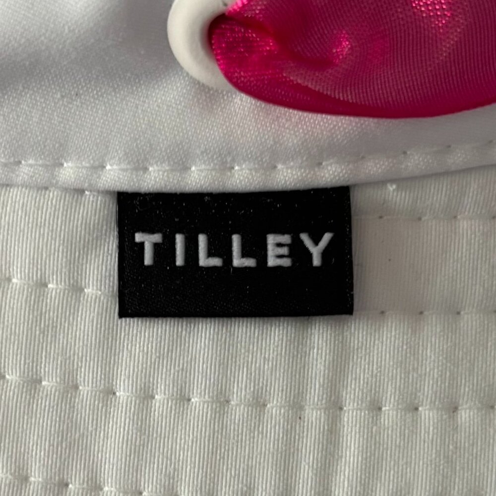 Tilley Endurables Airflo White Sun Hat Pink Ribbon L/G 7 1/2 - Picture 6 of 8